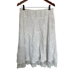 Vintage Zoe White Lace Skirt prarie cottagecore size 10